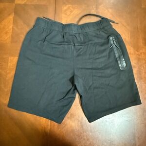 Members Mark Luxe‎ Mens M Black Drawstring Lounge Short Zip Pocket Comfort